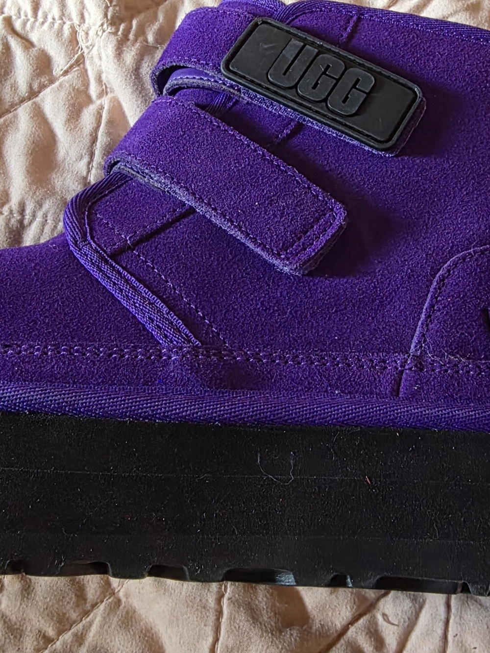 UGG Kids Purple Suede Neumel Platform Boots